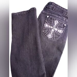 JZ Stylish Embellished Women's Denim Jeans Ssize 7. Boho Party Night Life Casual